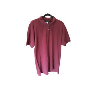 LAPASA Men’s Polo Shirt XL Burgundy 100% Cotton Short Sleeve Casual Classic New